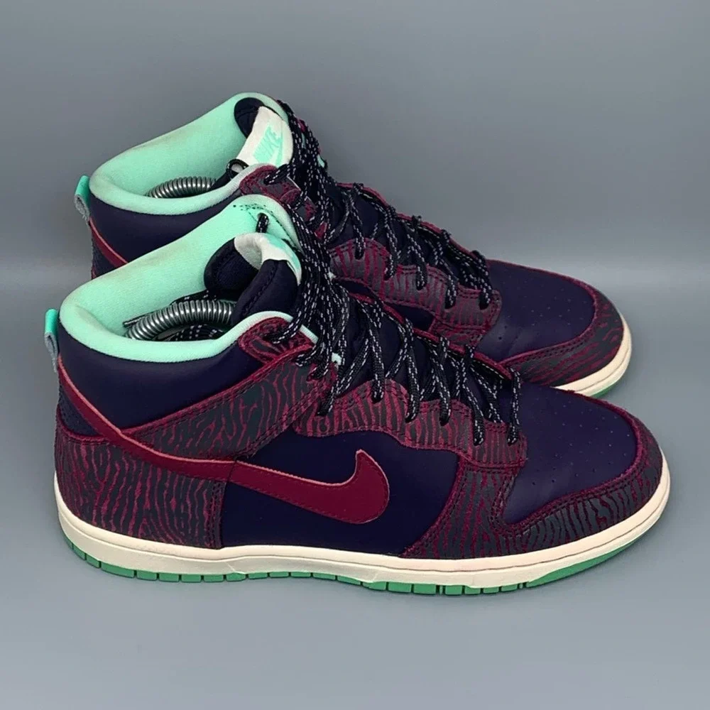 Nike Dunk High Skinny Print Skate Shoes 543242-500 Women's Sz 8.5 - Picture 1 of 10